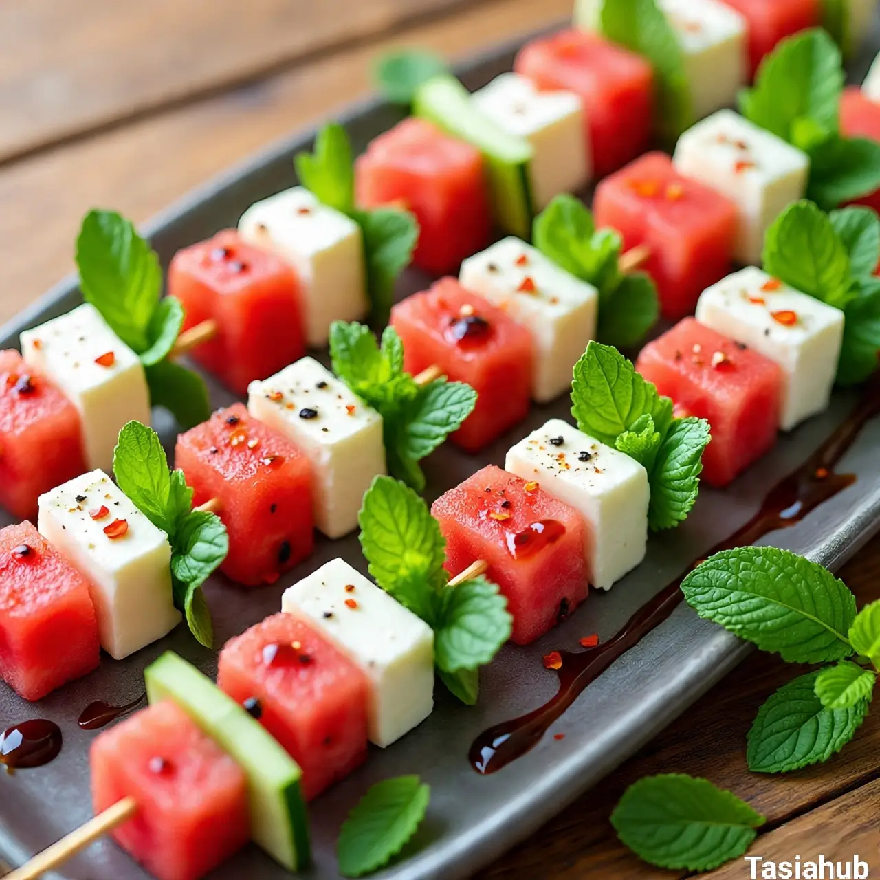 Watermelon feta skewers