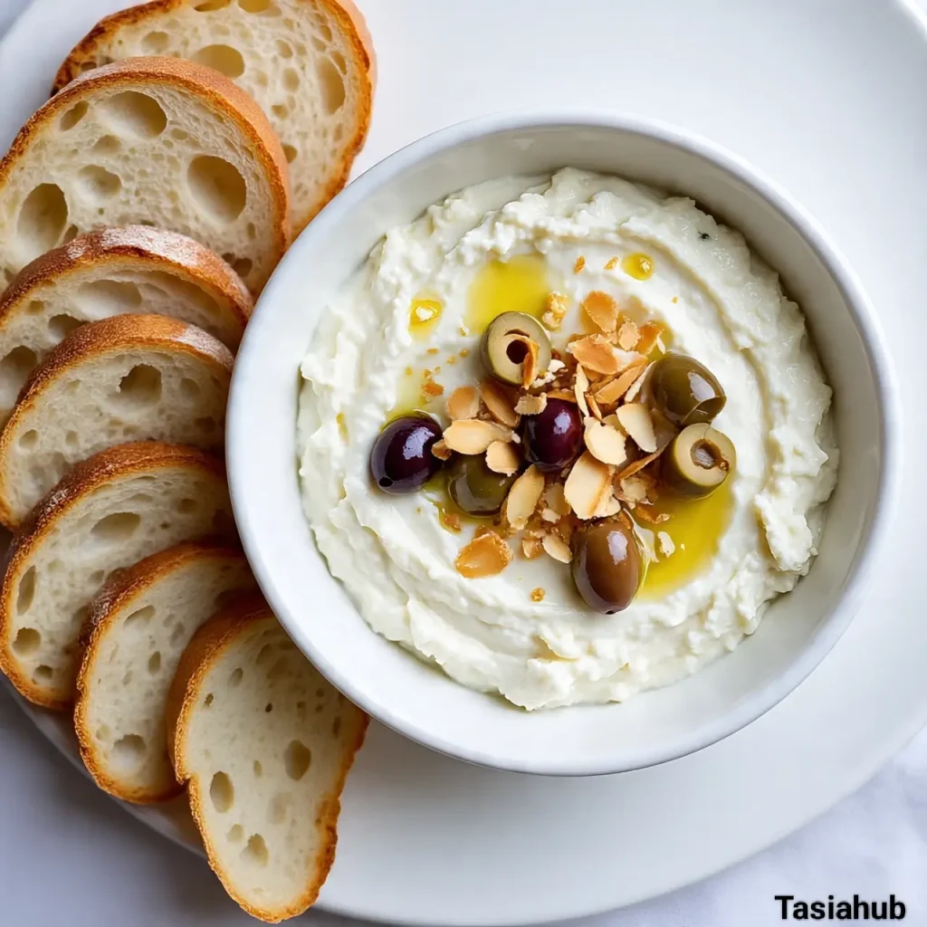 Ricotta with crushed olives
