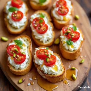 Whipped ricotta crostini