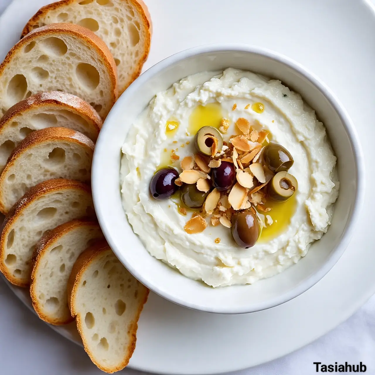 Ricotta with crushed olives