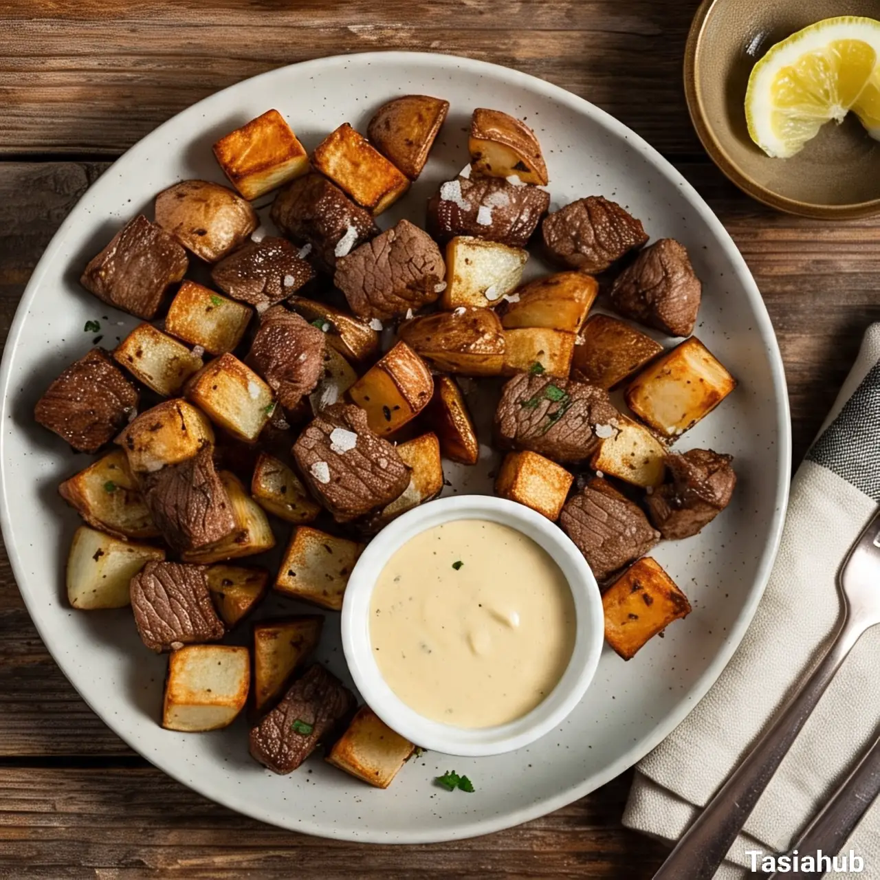 Air fryer cubed steak and potatoes