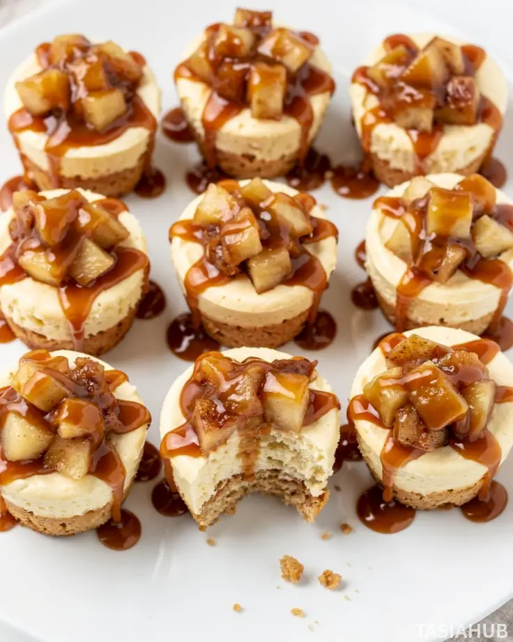 Mini Caramel Apple Cheesecake Bites
