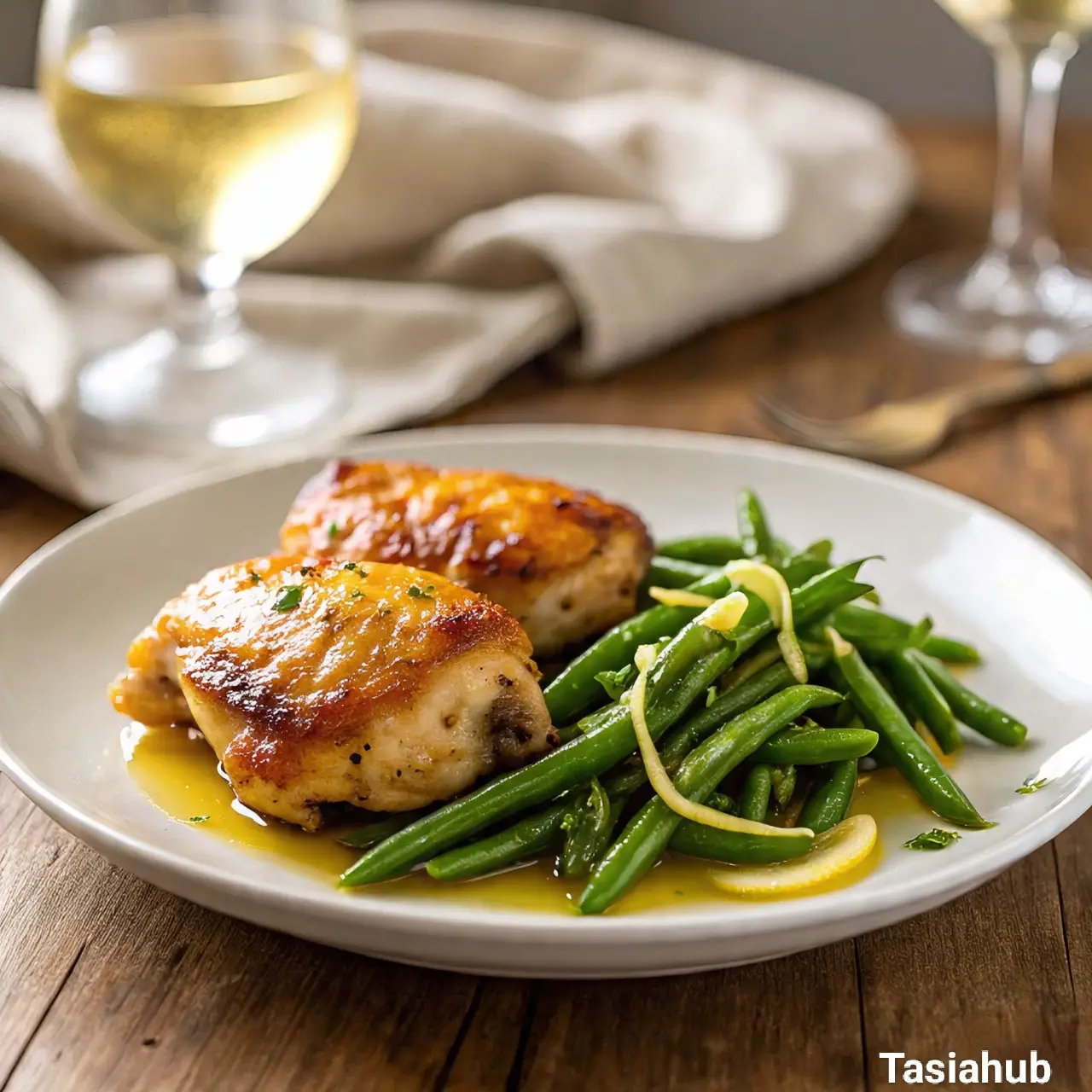 Keto lemon garlic butter chicken and green beans skillet