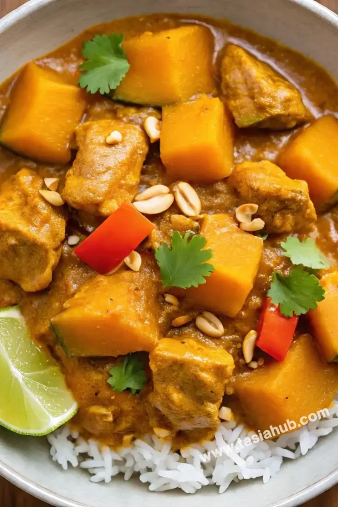 Thai chicken pumpkin curry dish