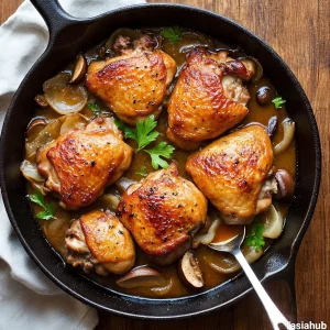 Apple cider braised chicken