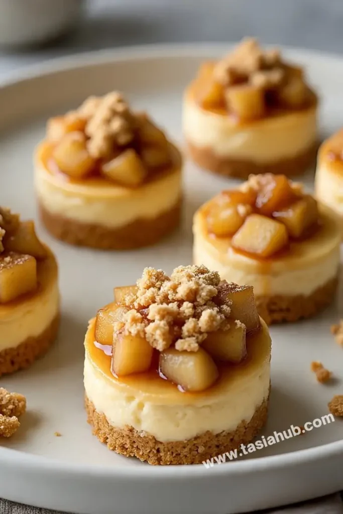 apple crisp cheesecake bites