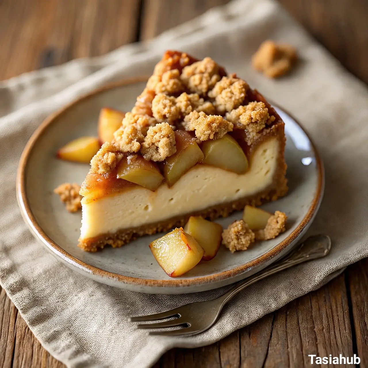 Apple crisp cheesecake