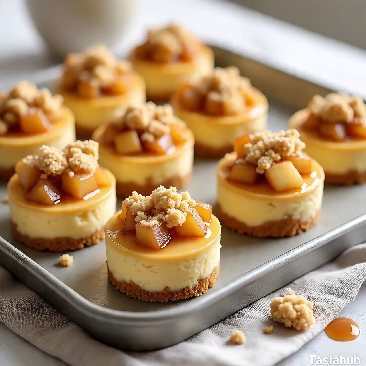 Apple crisp mini cheesecakes