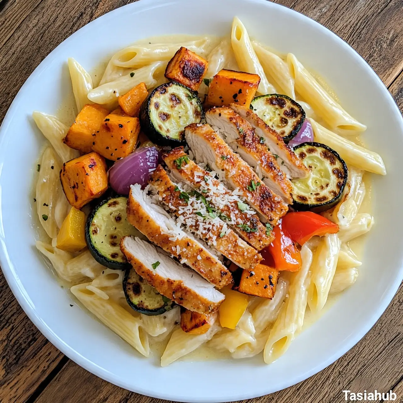 Autumn chicken and pasta dinner