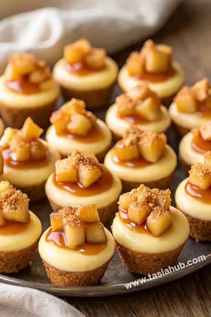 caramel apple cheesecake bites