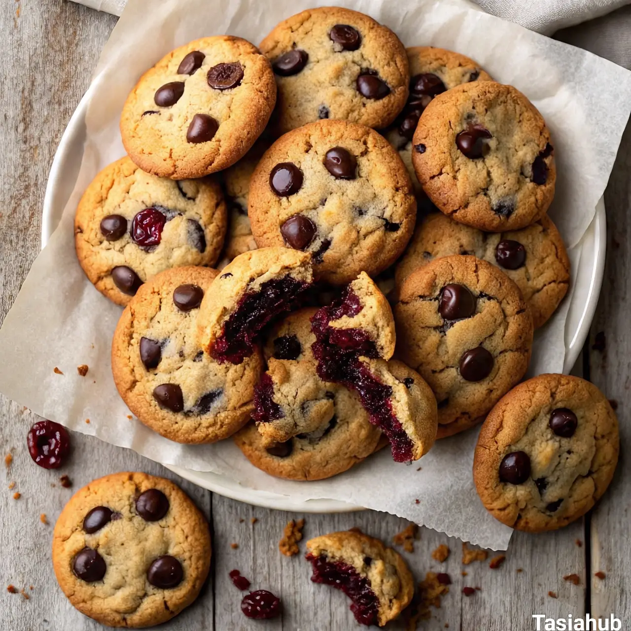 Dried tart cherry and chocolate chip cookies