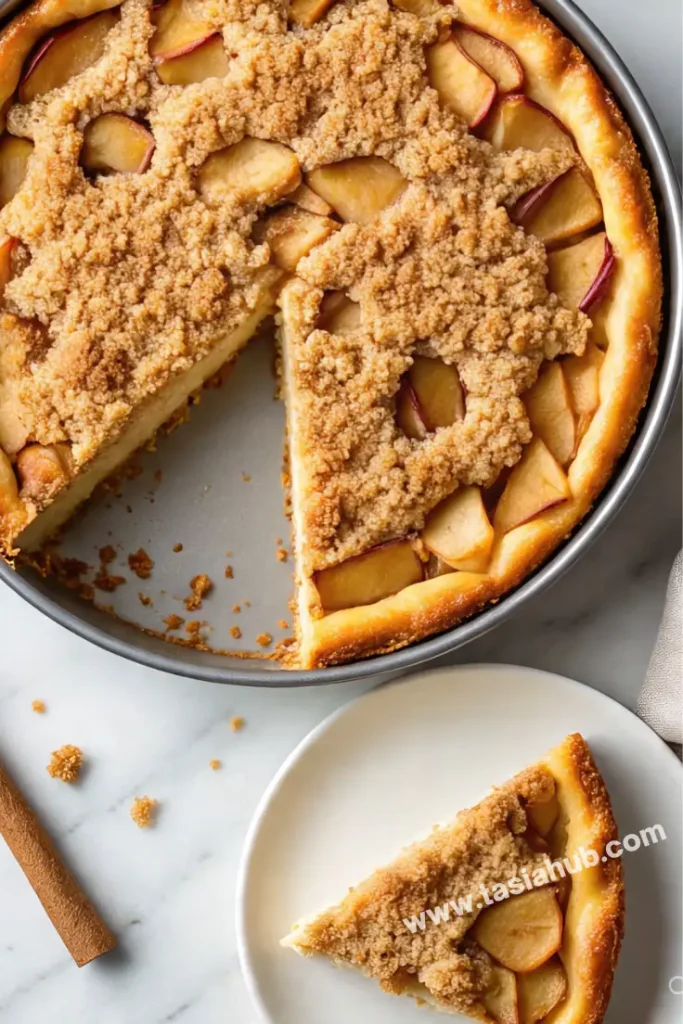 fall apple crisp cheesecake