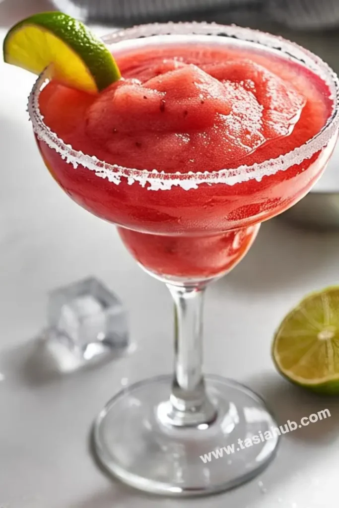 glass of strawberry margarita
