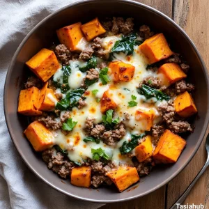 Ground beef and sweet potato skillet