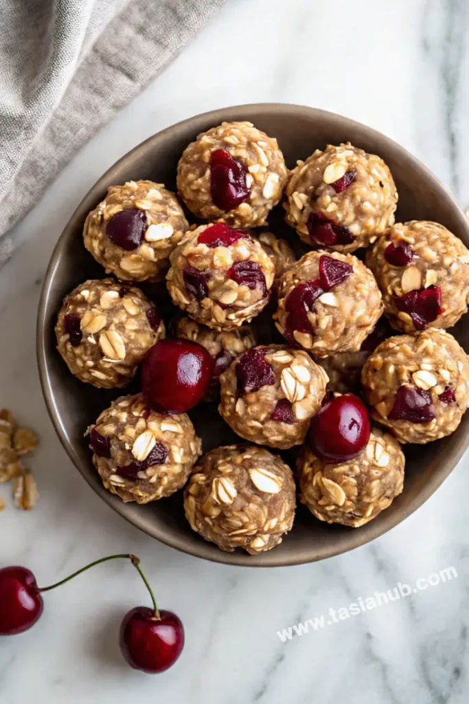 no bake dried tart cherry energy balls