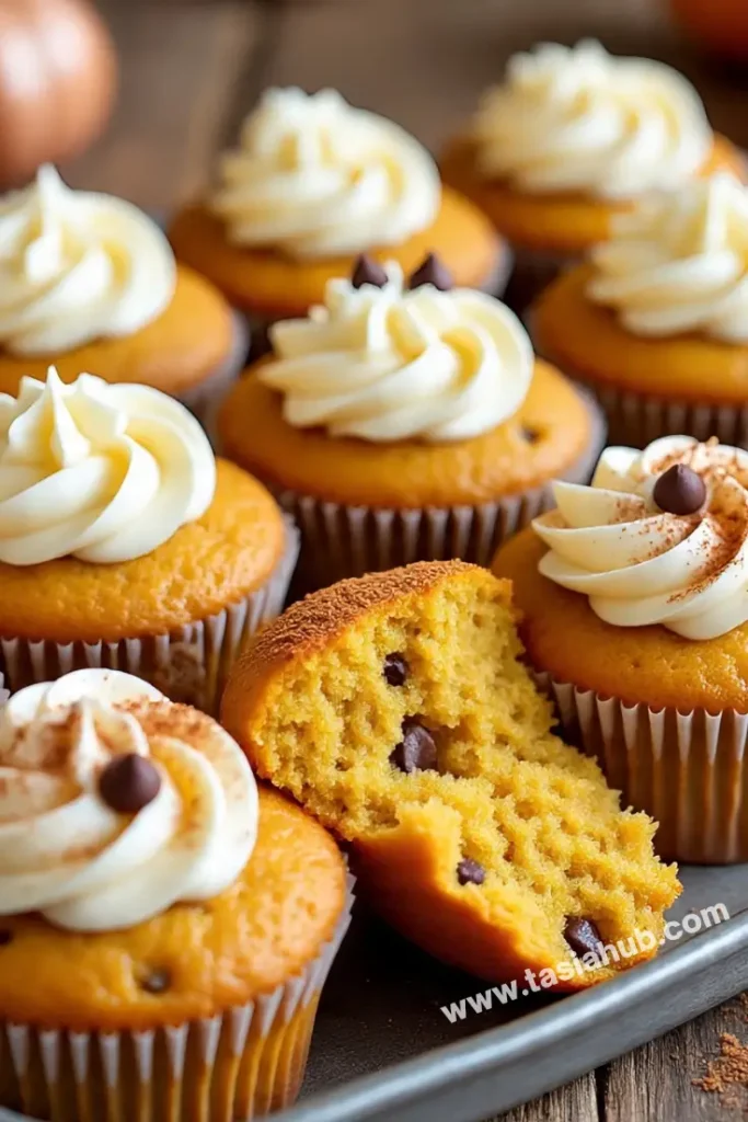 pumpkin chocolate chip cupcakes 1