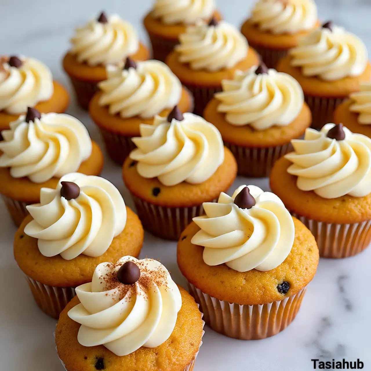 Pumpkin chocolate chip cupcakes