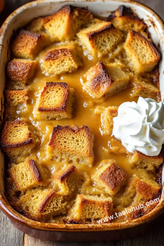pumpkin eggnog bread pudding 1