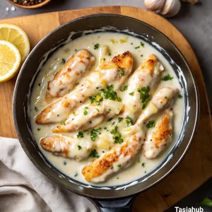 Skillet chicken with lemon cream sauce