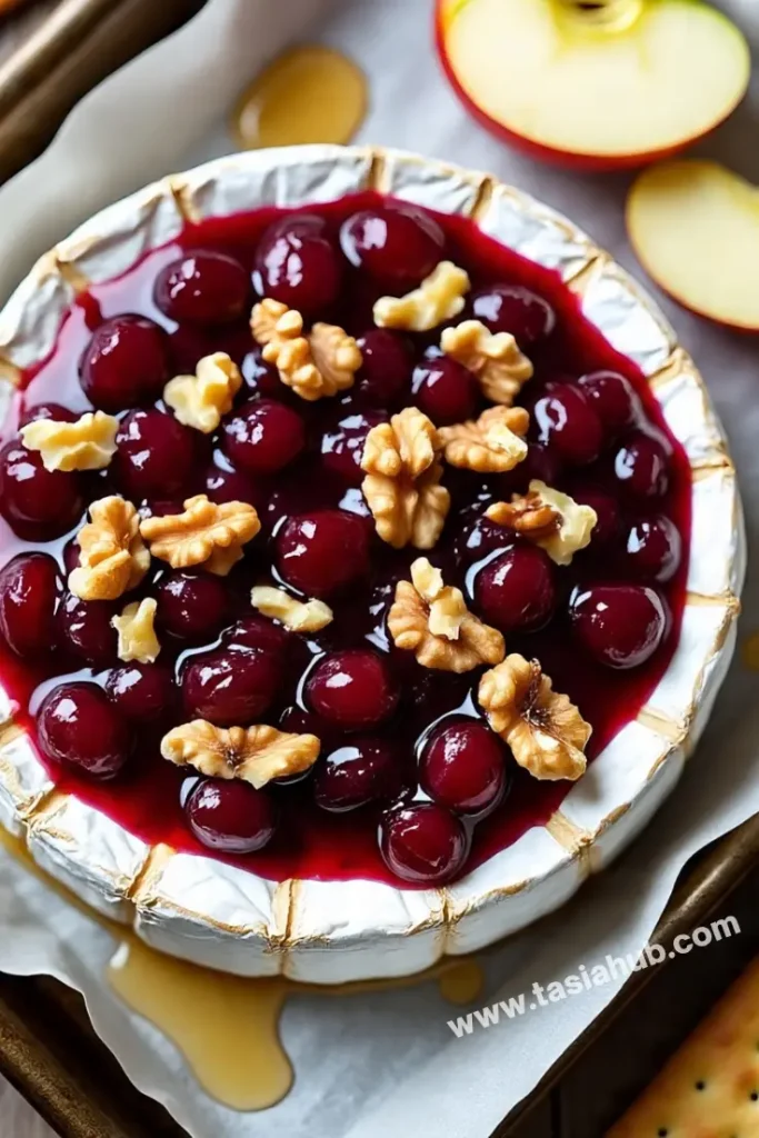 baked brie with cranberry sauce