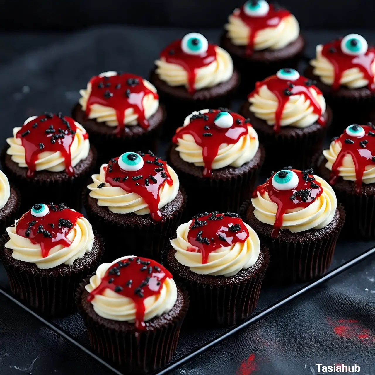Bloody Halloween cupcakes