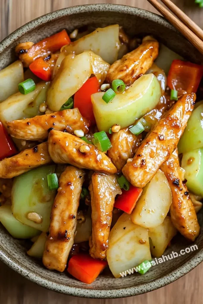 chicken and kohlrabi stir fry 1