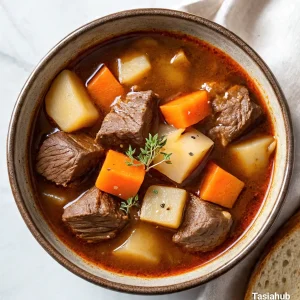 Crockpot beef stew with root vegetables