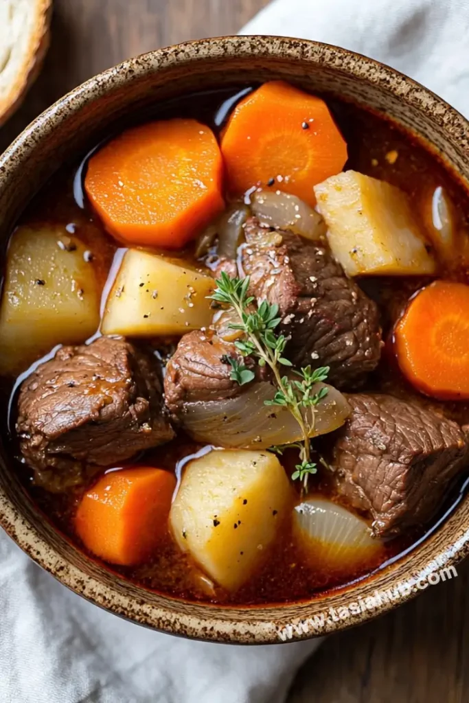 crockpot beef stew with root vegetables