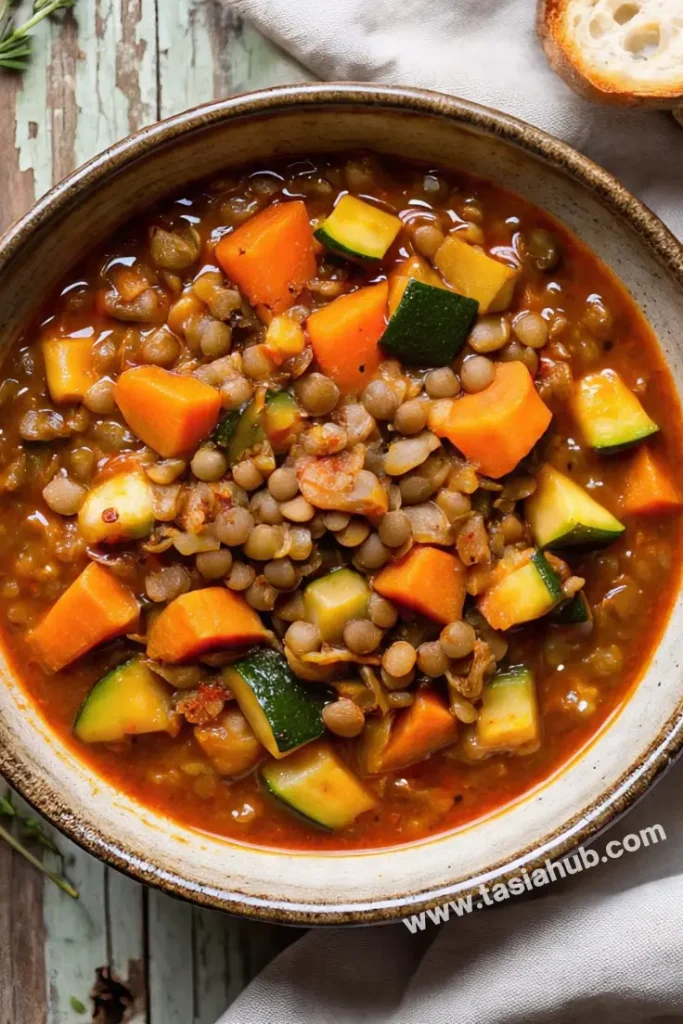 crockpot harvest vegetable and lentil soup