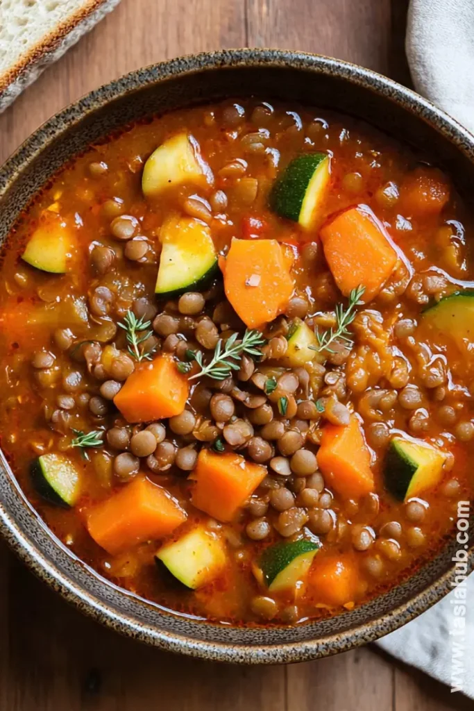 crockpot harvest vegetable and lentil stew 1