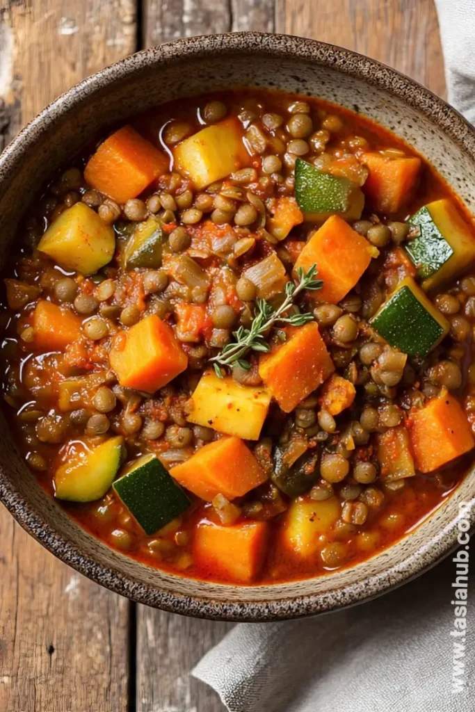 crockpot harvest vegetable and lentil stew recipe