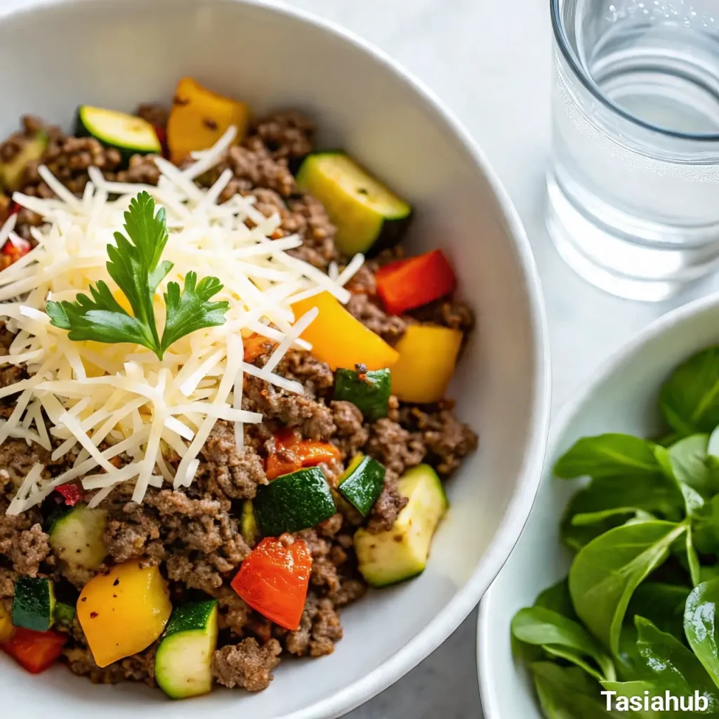 Ground beef zucchini skillet