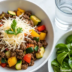 Ground beef zucchini skillet