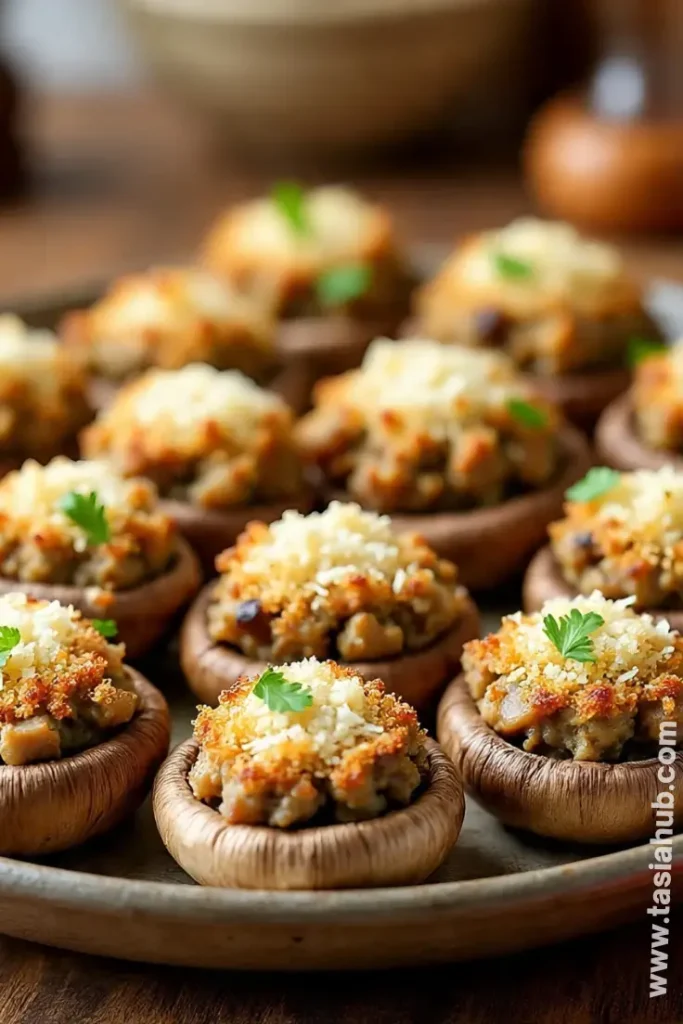 mini sausage stuffed mushrooms 1