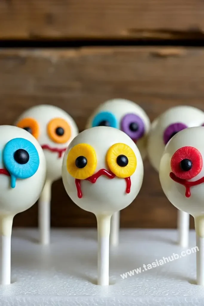 monster eyeball cake pops