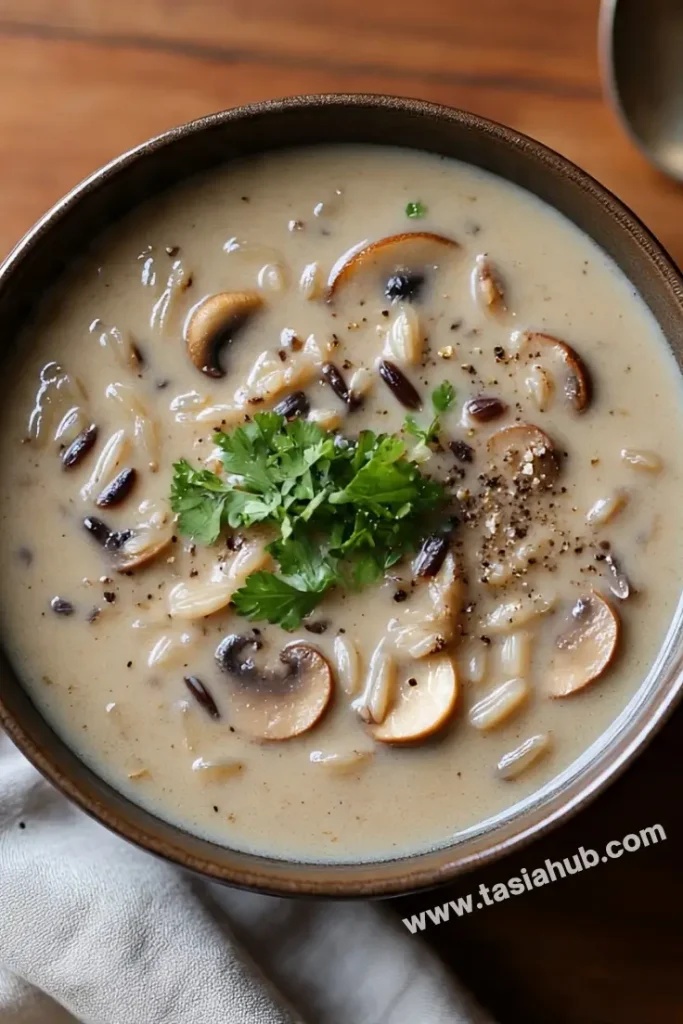 mushroom and wild rice soup 1