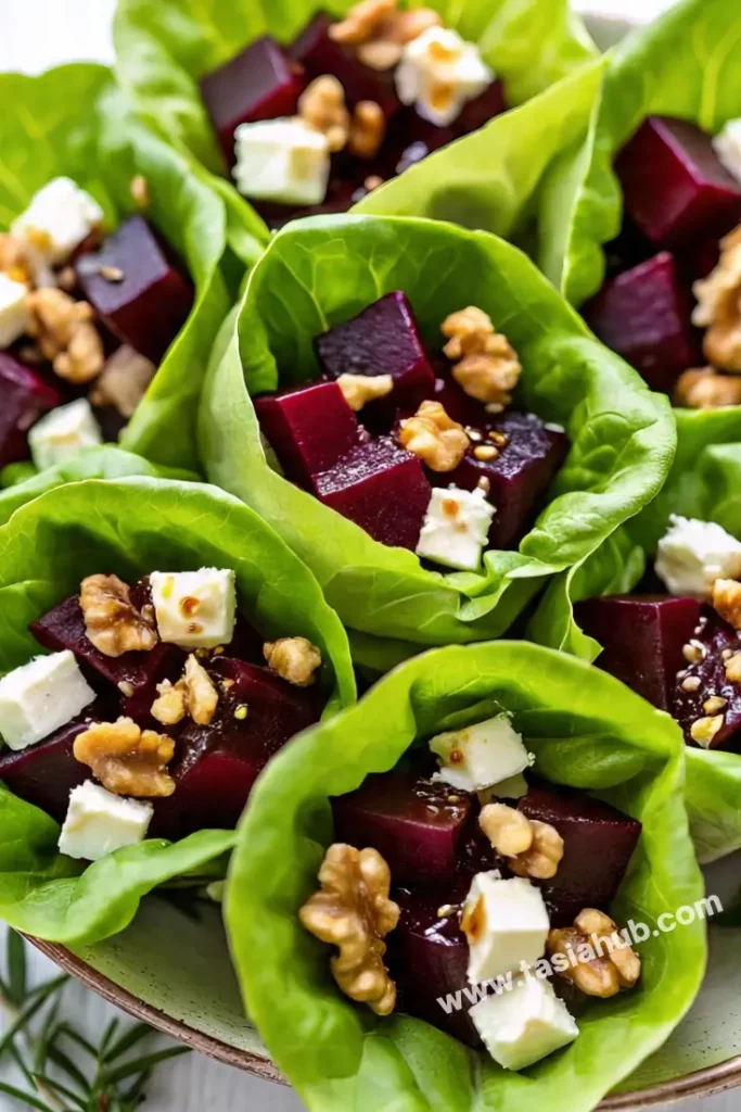 roasted beets and walnuts salad cups