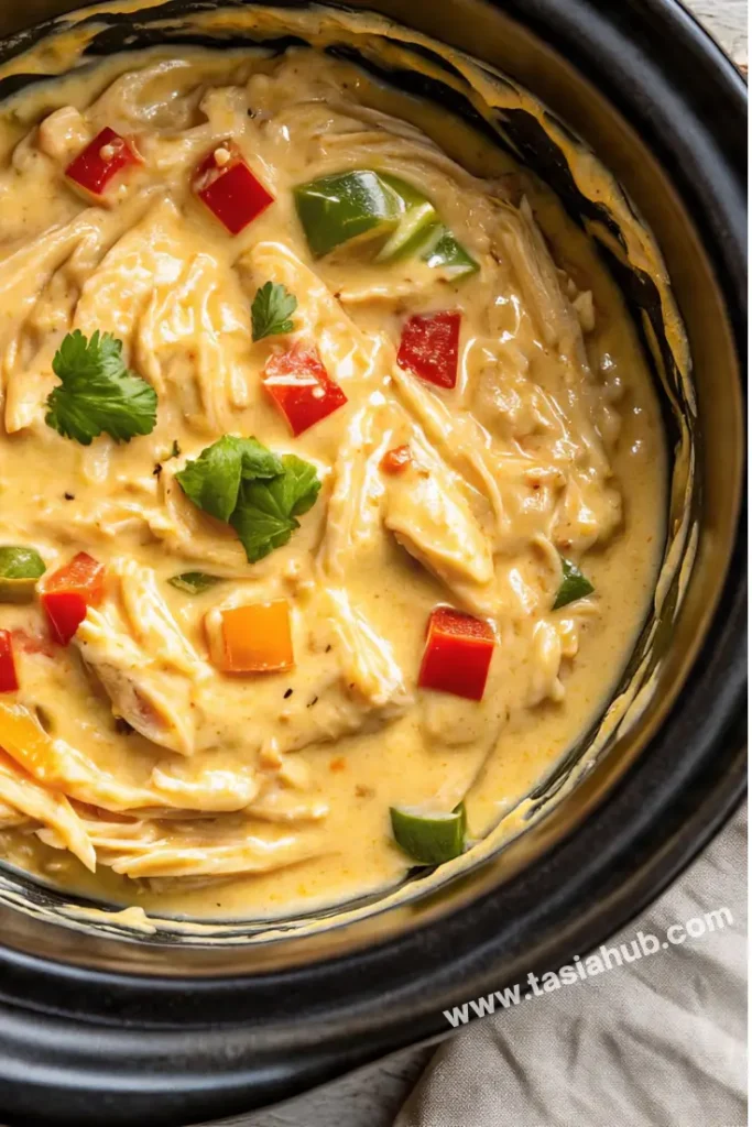 slow cooker queso chicken