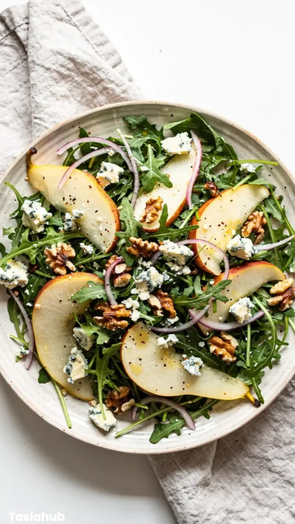 Arugula Pear Blue Cheese Salad recipe
