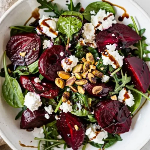 Beet Pistachio Goat Cheese Salad