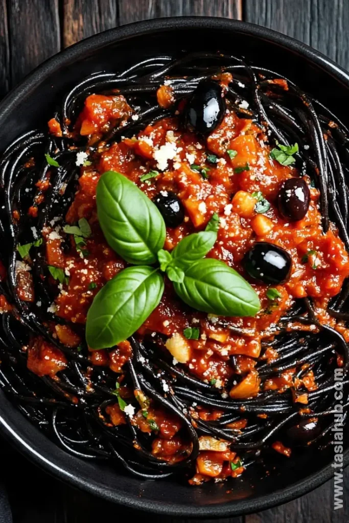 Halloween black pasta recipe 1