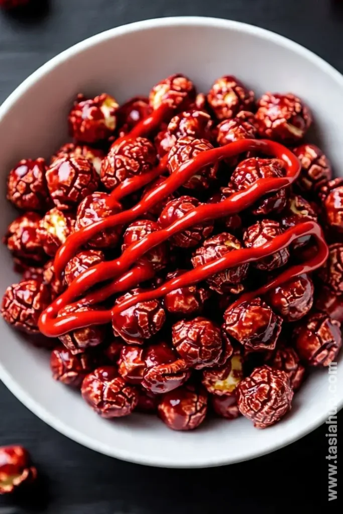 Halloween bloody red velvet popcorn 1