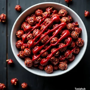 Halloween bloody red velvet popcorn