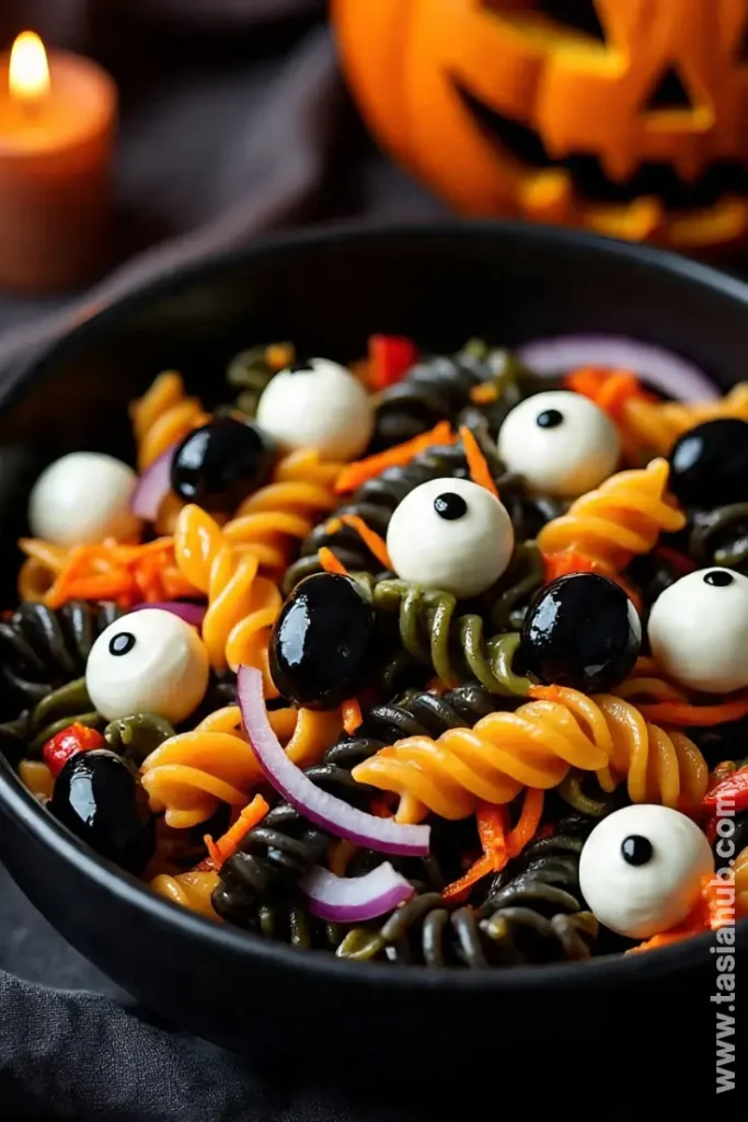 Halloween pasta salad 1