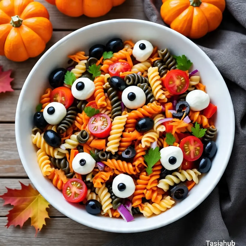 Halloween pasta salad