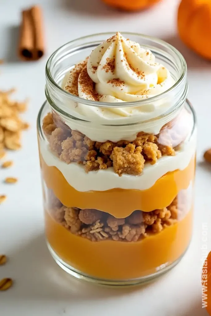 Halloween pumpkin pie yogurt parfait