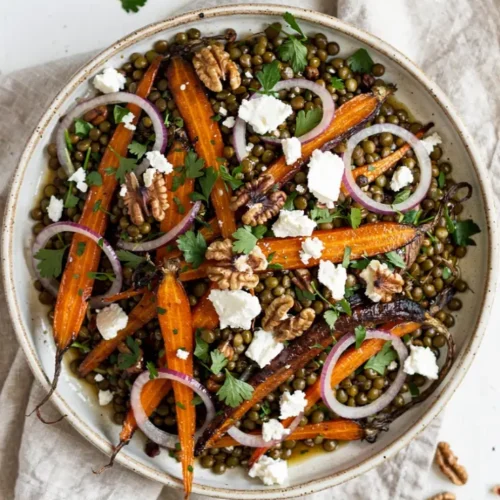 Roasted Carrot Lentil Salad dish