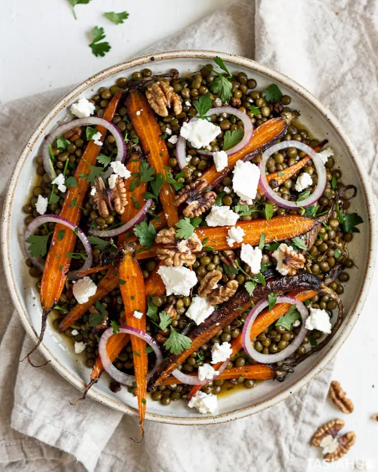 Roasted Carrot Lentil Salad dish