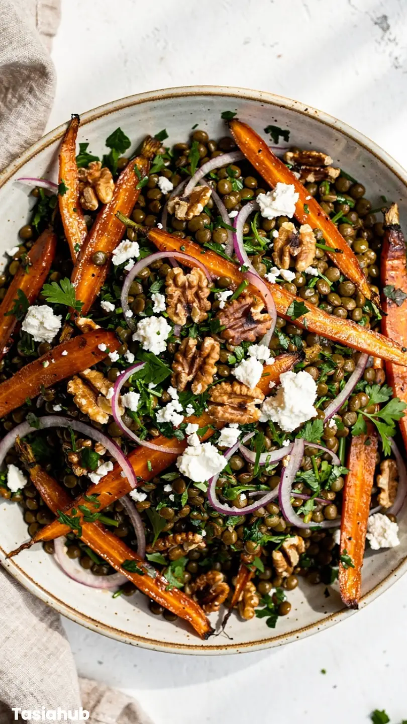 Roasted Carrot Lentil Salad