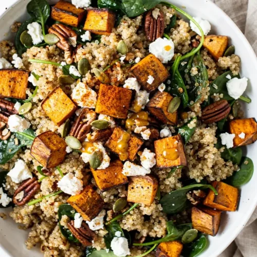 Warm Sweet Potato Quinoa Salad bowl